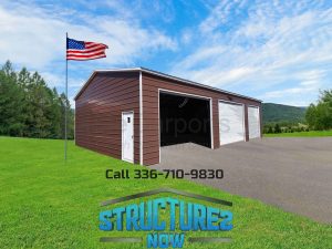 30x50x12 3-Bay Metal Garage