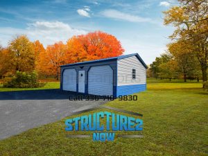 22x25x9 Double Metal Garage