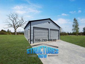 24x35x10 Double Metal Garage
