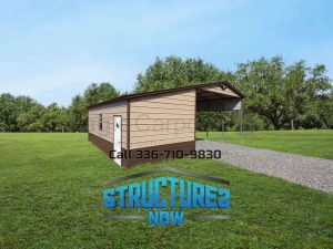 27x25x12/9 Enclosed-Lean Carport