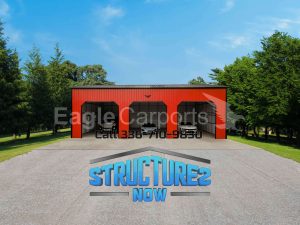 28x50x14 3-Bay Metal Garage