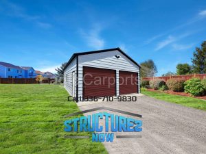 24x35x10 Double Metal Garage