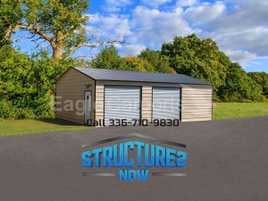 26x35x9 Double Metal Garage