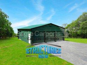 30x35x10 3-Bay Green Garage