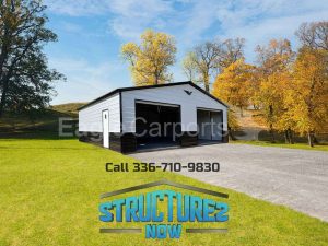 28x30x9 Double Metal Garage